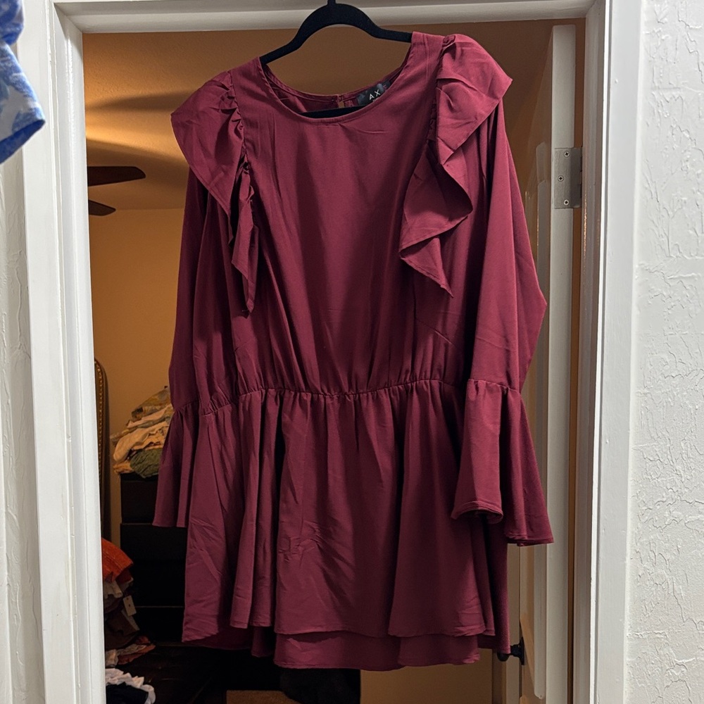 ASOS Ruffled Burgundy Top